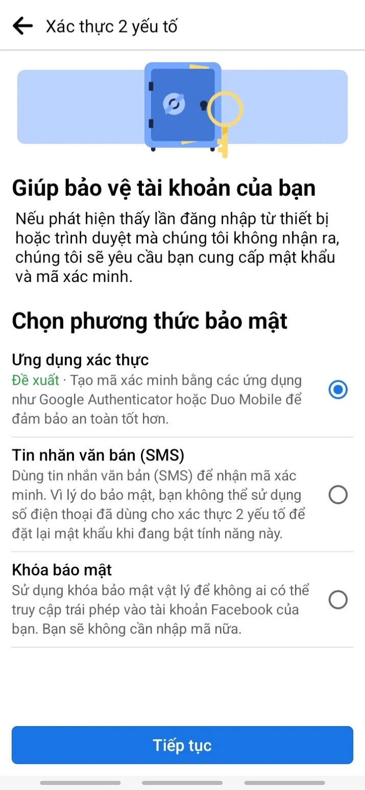 Kích hoạt bảo mật 2 lớp 