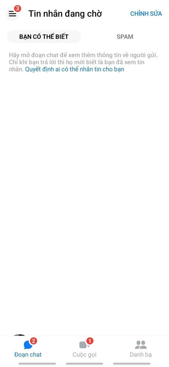 Giới hạn người gửi tin nhắn khi chưa chấp nhận kết bạn