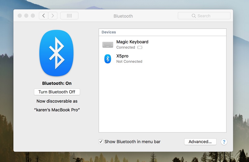 Tắt và bật lại thiết bị Bluetooth