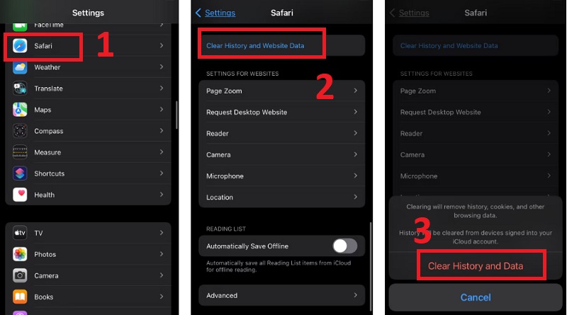 Cách xóa lịch sử và dữ liệu trang web trên iPhone để khắc phục lỗi Screen Time 
