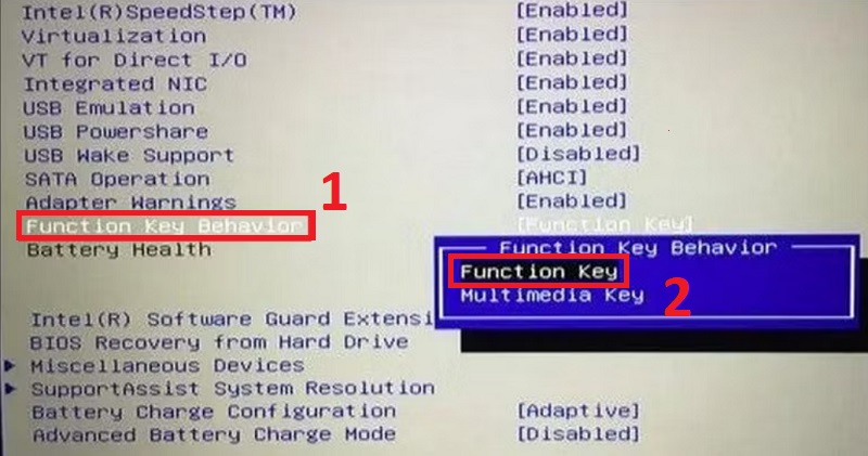 Hoàn tất việc khóa và mở khóa bằng cách truy cập vào cài đặt BIOS