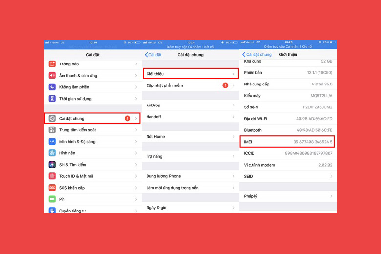 Mẹo kiểm tra iPhone cũ đơn giản kiểm tra IMEI của iPhone