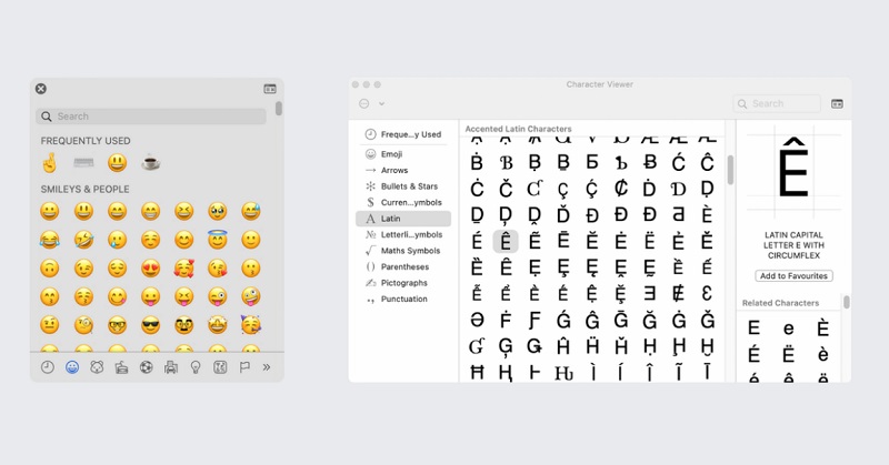 Có thể chọn và mở rộng việc sử dụng các ký tự đặc biệt bị ẩn trên máy Mac