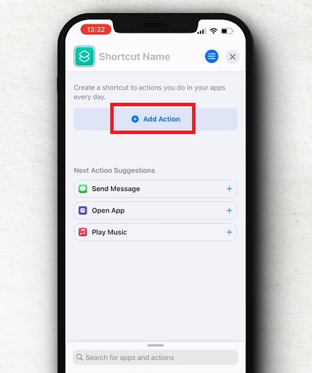 chọn Add Action (Thêm hành động).