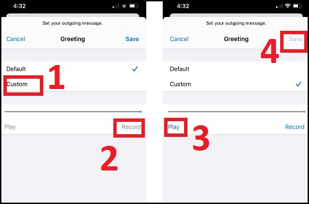 Thu âm lời chào cho Voicemail