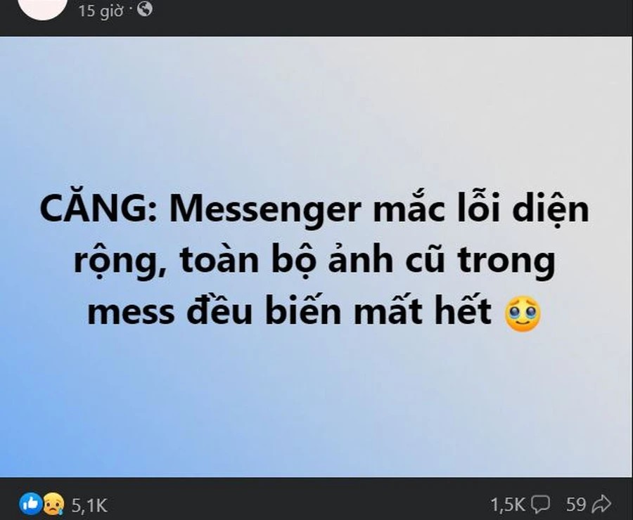 Messenger mắc lỗi mất hình ảnh