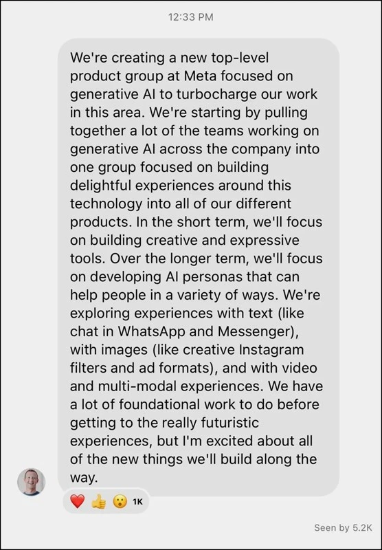 Facebook, Instagram, WhatsApp sắp được tích hợp Al 