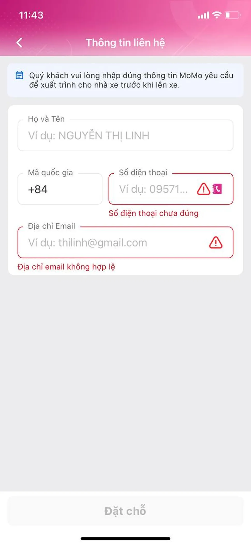 Momo - Đặt vé xe khách chỉ vài bước đơn giản