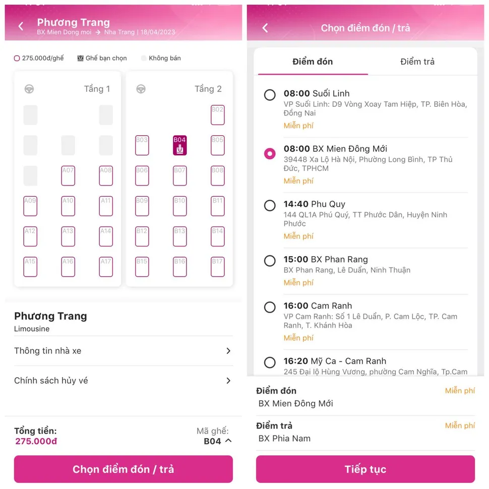 Momo - Đặt vé xe khách chỉ vài bước đơn giản