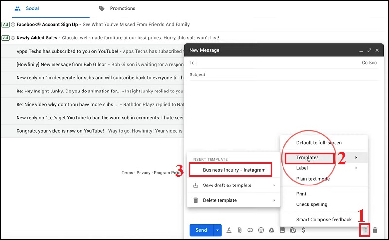Hoàn tất việc tạo Template trên Gmail