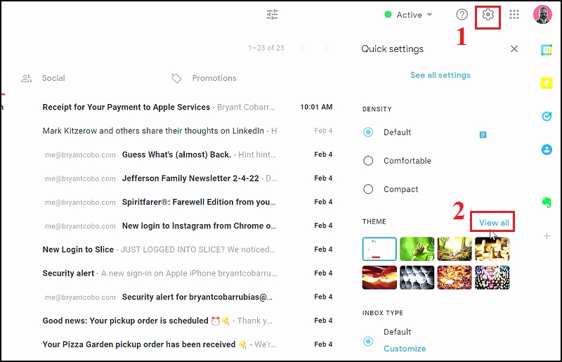 Đổi giao diện Gmail