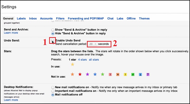 Hoàn tác việc gửi email