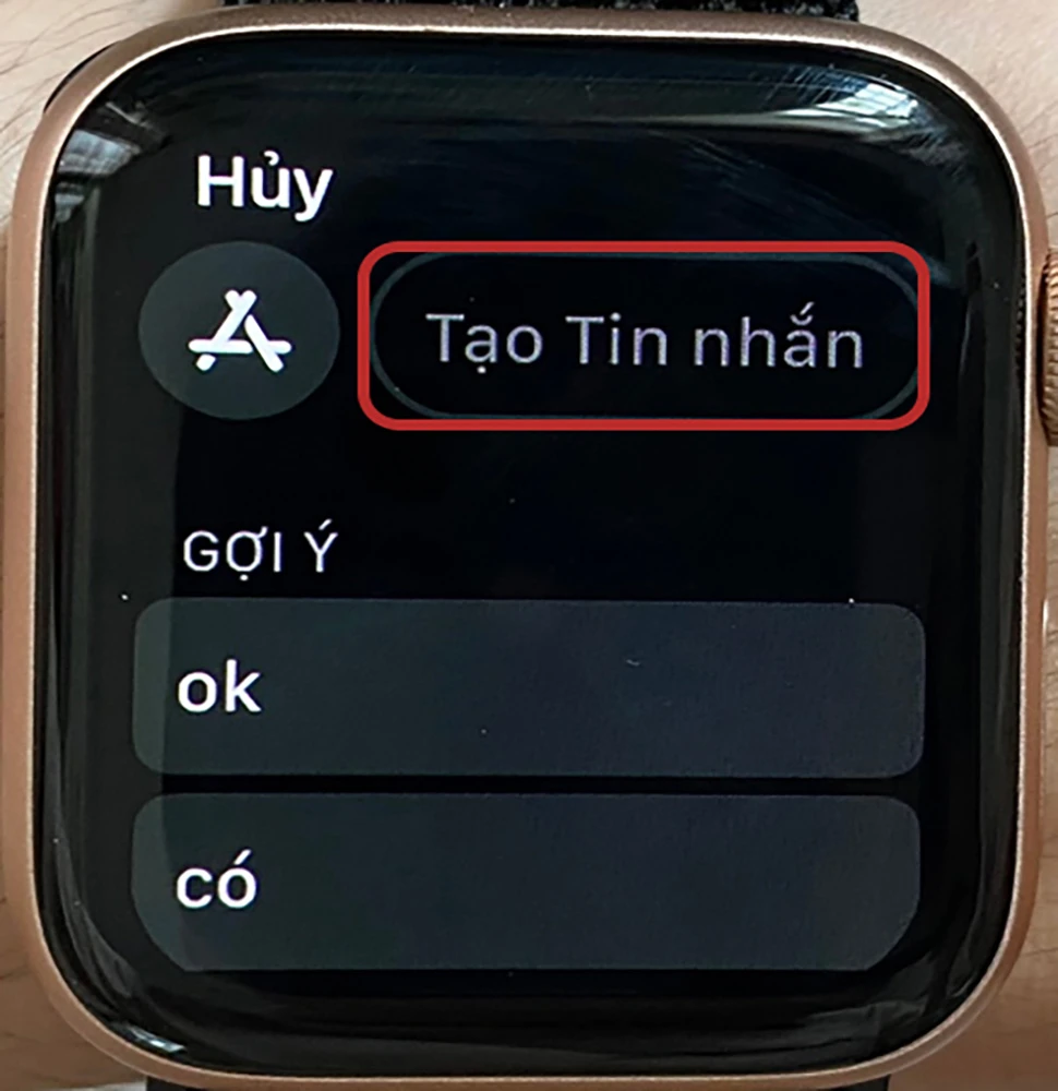 Bước 3: Chọn Tạo tin nhắn và soạn nội dung vào > kéo dấu mũi tên hướng lên trên và nhấn chọn ngôn ngữ soạn tin