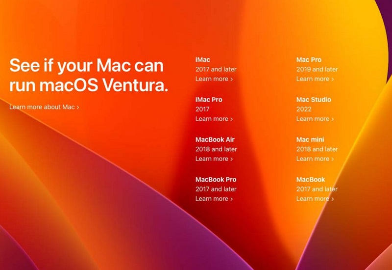Phiên bản macOS Ventura
