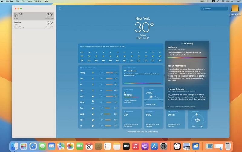 Ứng dụng thời tiết được thiết kế với hiệu ứng đẹp mắt 