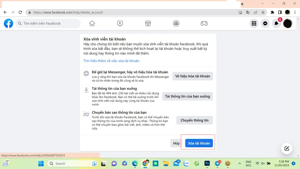 Những điều cần làm khi muốn xóa tài khoản Faceook vĩnh viễn