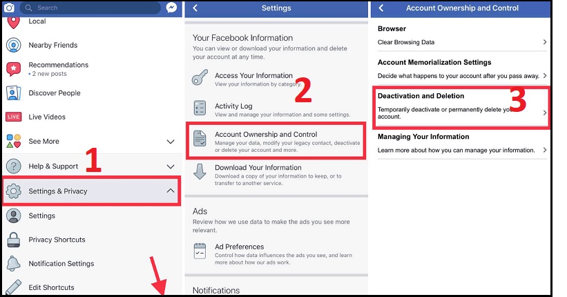 Cách hủy kích hoạt tài khoản Facebook và đăng nhập lại
