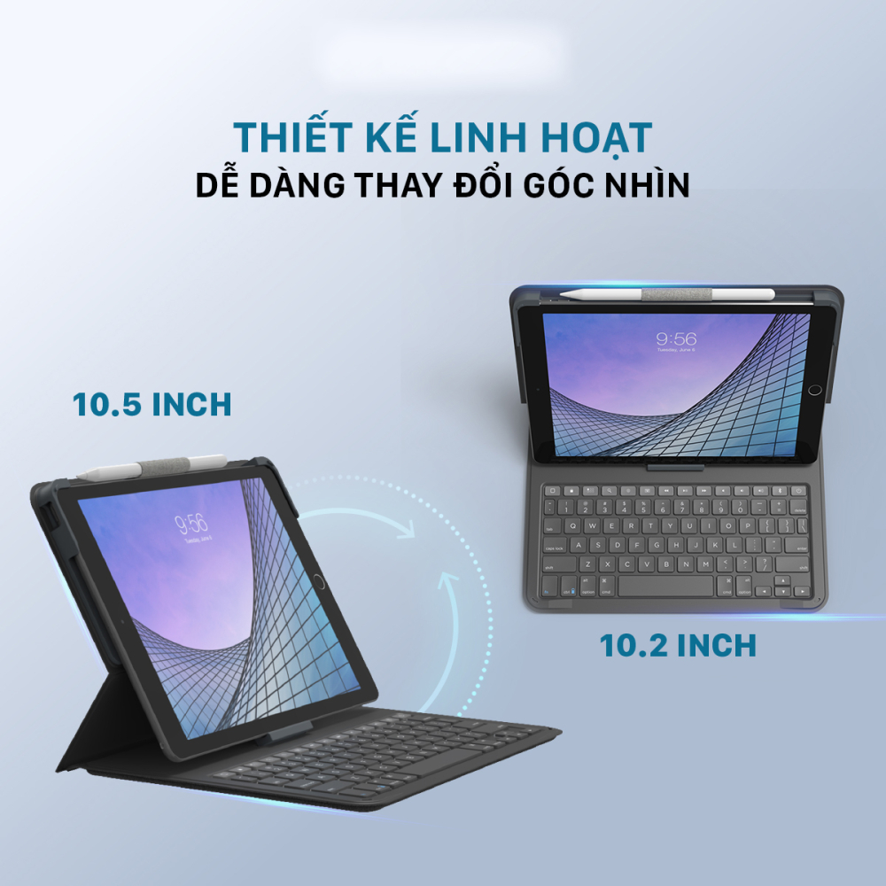 Ốp lưng kèm bàn phím iPad 10.2 inch/10.5 inch ZAGG Messenger Folio 2