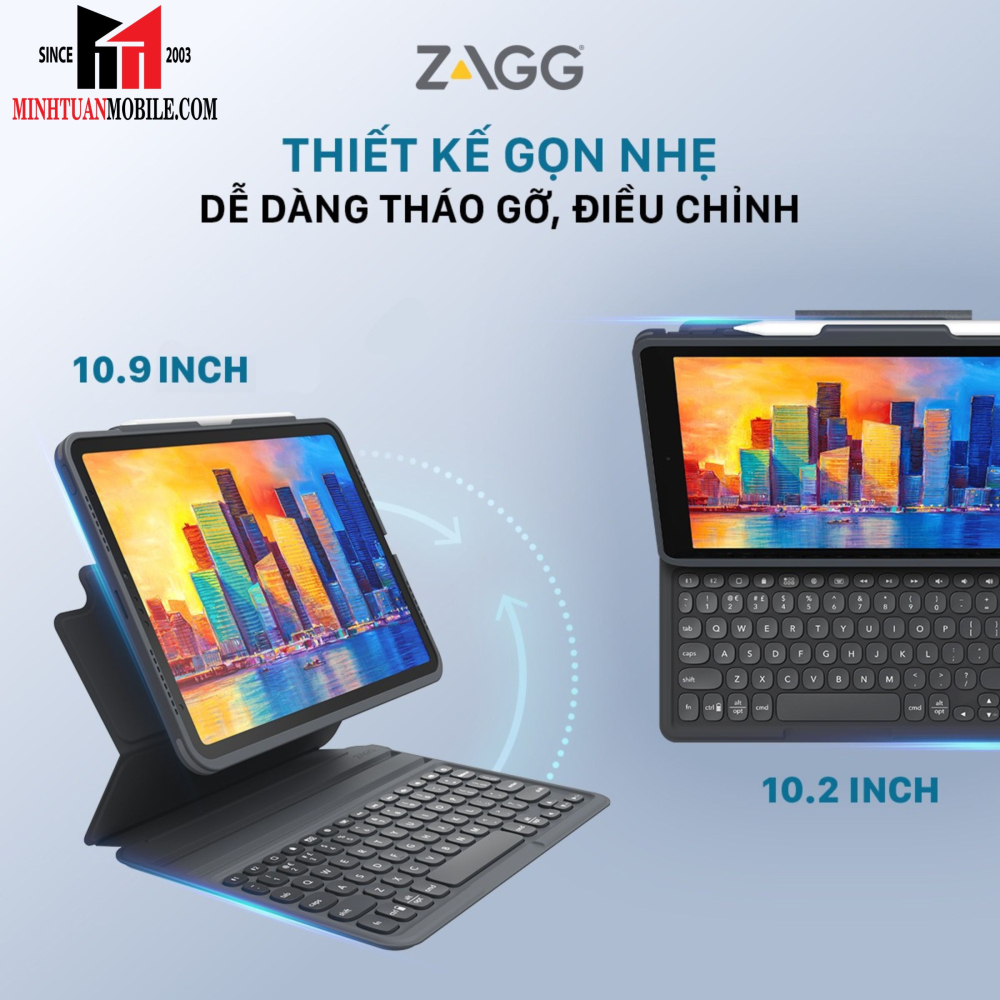 op lưng kèm bàn phím ZAGG Pro Keys iPad 10.9-11 inch 