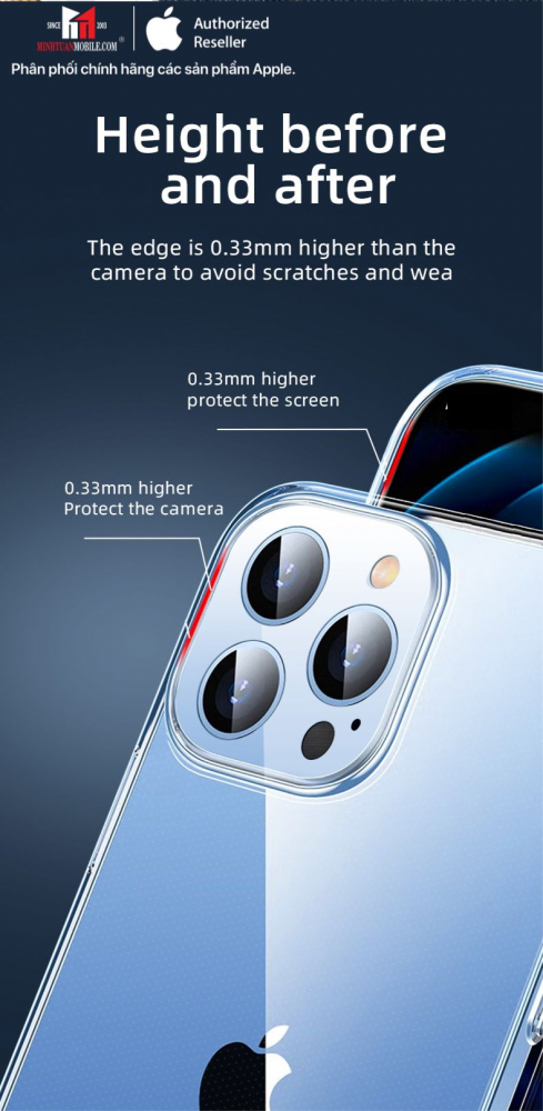 Ốp lưng iPhone 14 Mipow Soft TPU Crystal Clear ST14A
