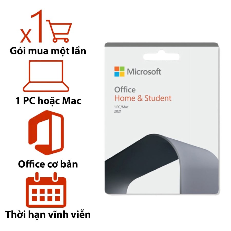 Phần mềm Microsoft Office Home and Student 2021 là lựa chọn không tồi cho bạn khi chỉ mua 1 lần có thể sử dụng bộ Office 2021 vĩnh viễn.