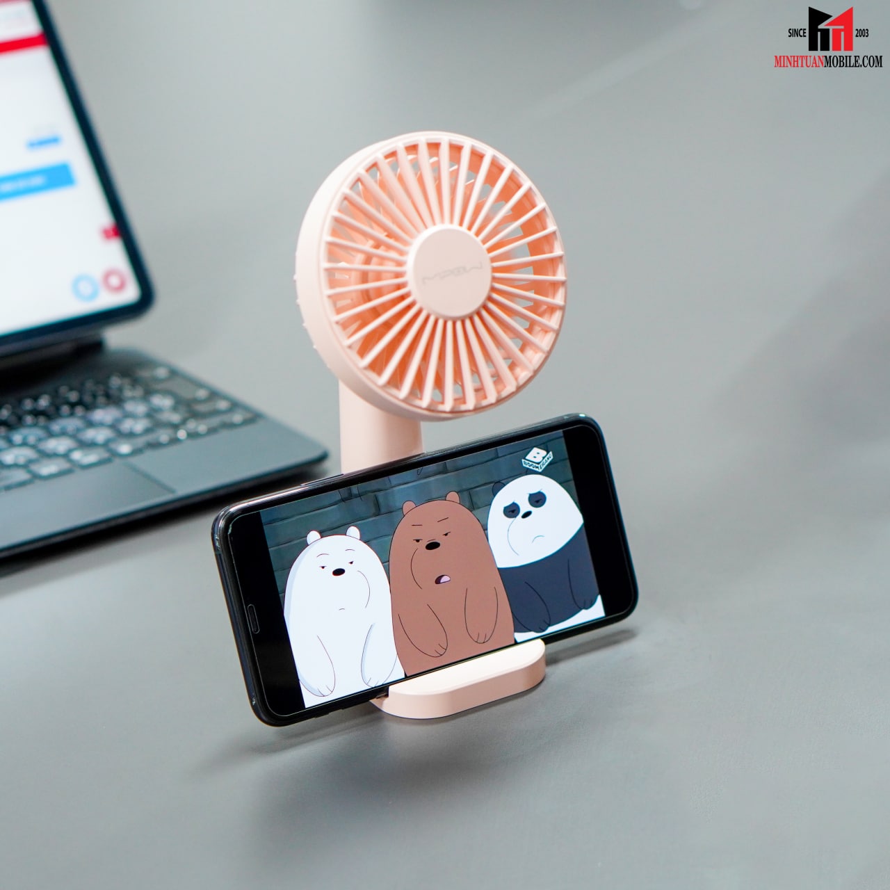 Quạt Mipow cầm tay Flip Adjust Mini Fan Light