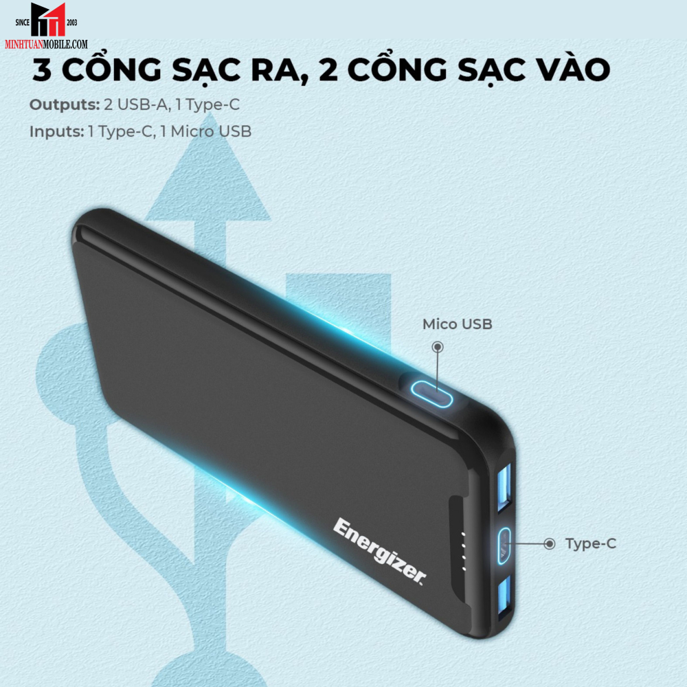 Pin sạc dự phòng Energizer 10.000 mAh UE10052PQ