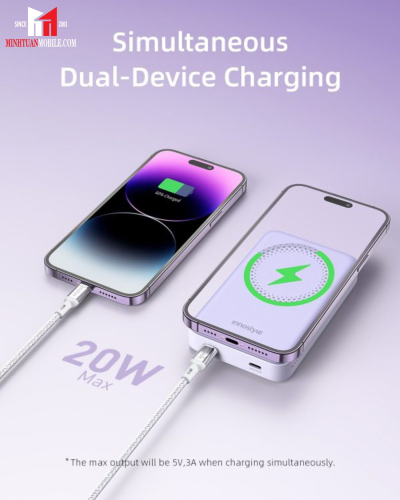 Pin sạc dự phòng Innostyle 10.000 mAh 15W PowerMag 2 in 1 Stand