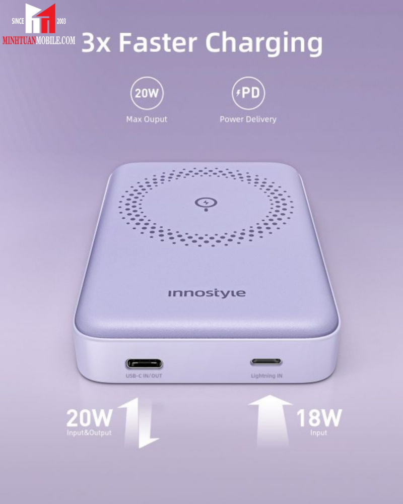 Pin sạc dự phòng Innostyle 10.000 mAh 15W PowerMag 2 in 1 Stand