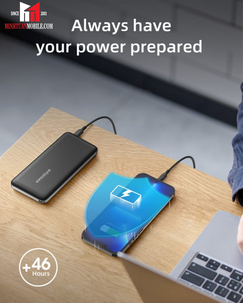 Pin sạc dự phòng Innostyle PowerMax 10.000 mAh PD QC 3.0 20W IP20PD
