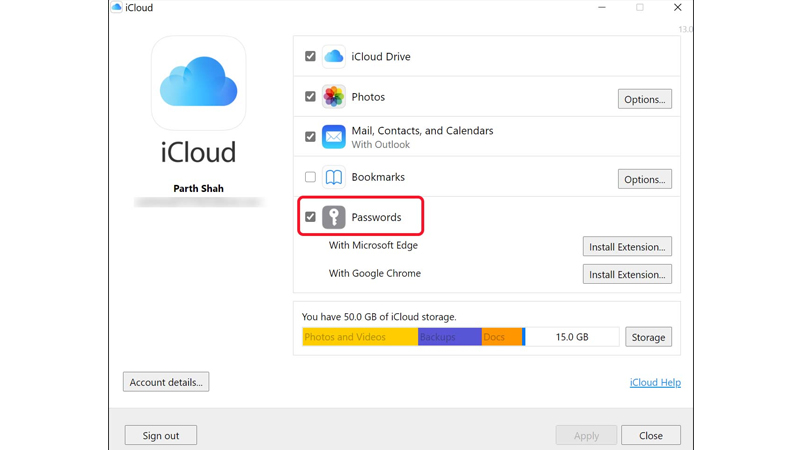 Sử dụng iCloud Keychain trên Windows
