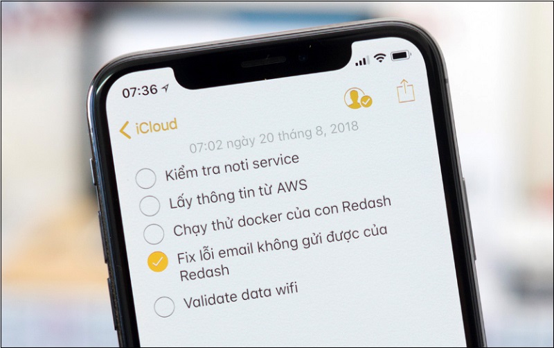 Chú thích bằng checklist