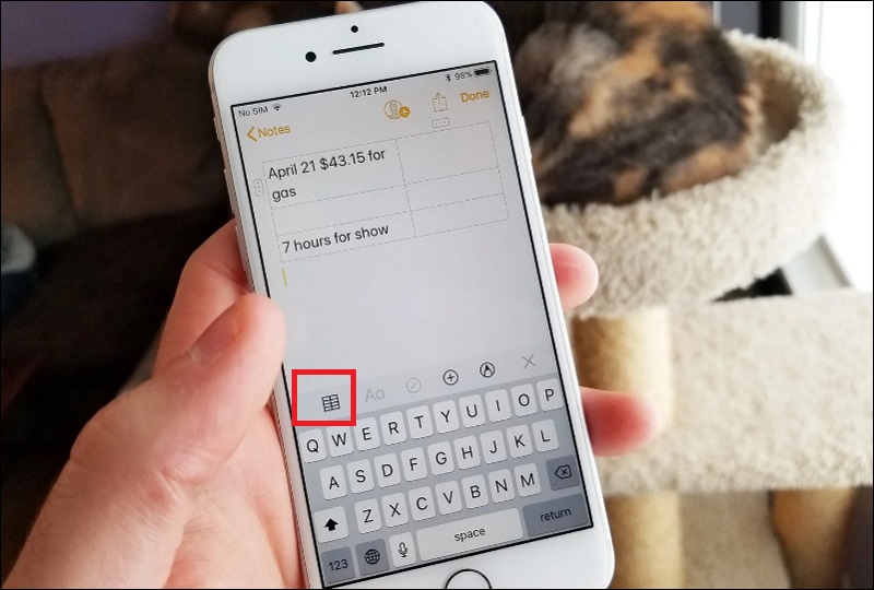 Tạo bảng, hình ảnh trong ghi chú