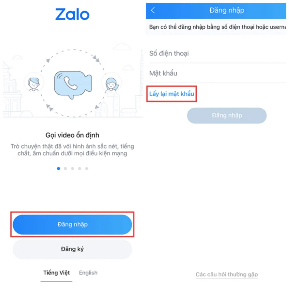 Cách lấy lại mật khẩu zalo khi bị quên