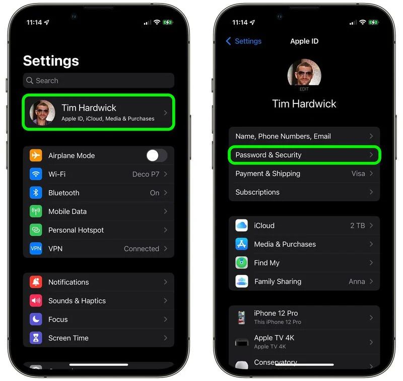recovery contact ios 15