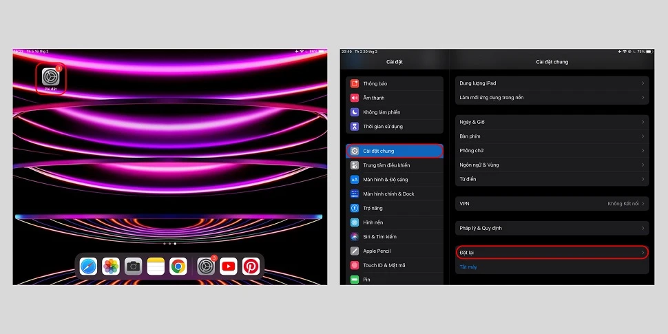 Hướng dẫn reset iPad Pro 