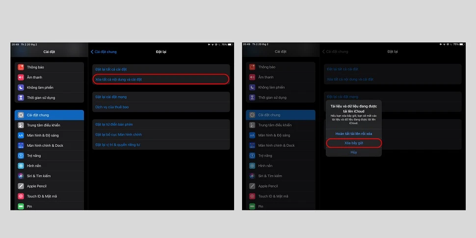 Hướng dẫn reset iPad Pro 