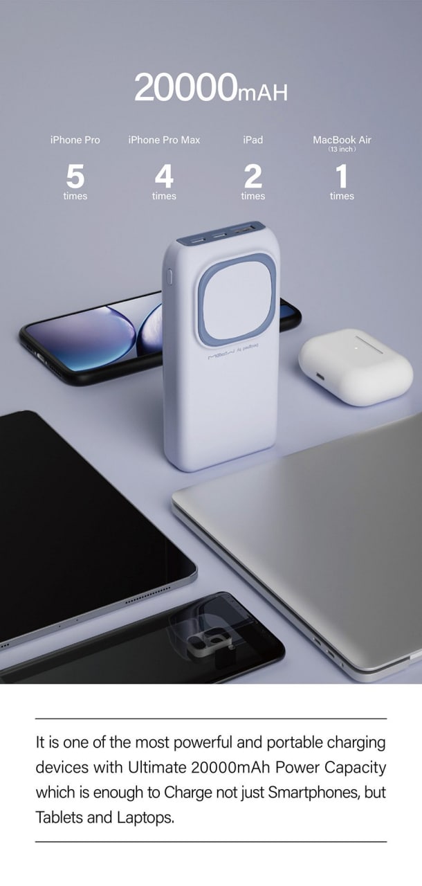 Pin sạc dự phòng không dây Mipow 20.000 mAh 18W Power Cube