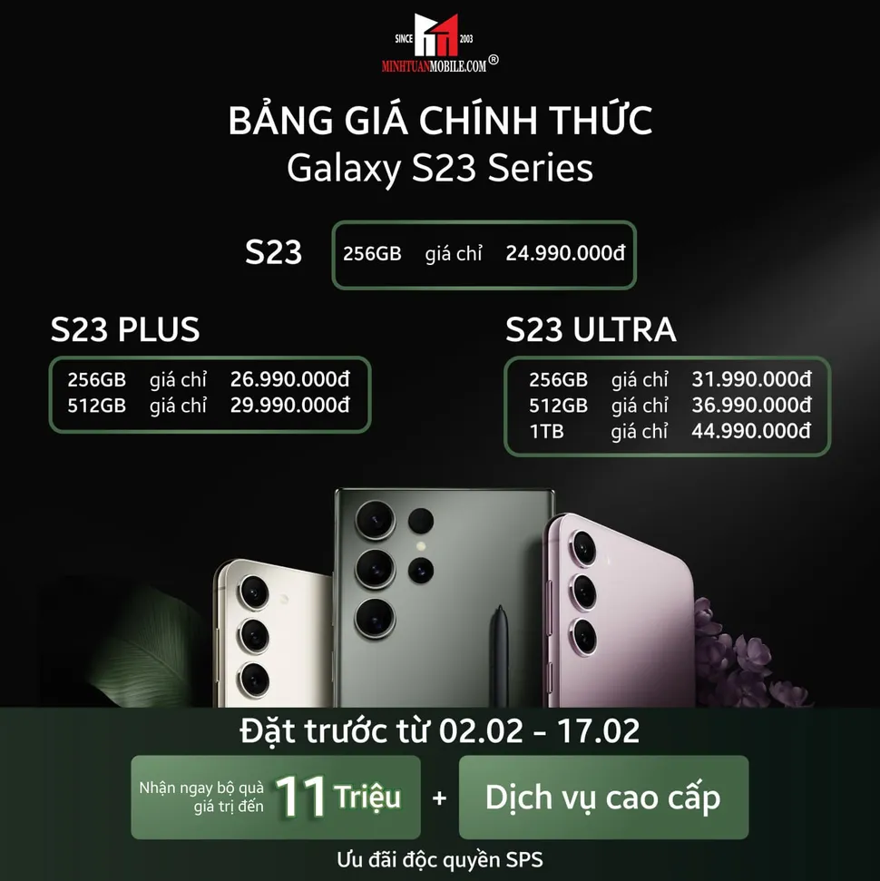 Minh Tuấn Mobile mở bán Samsung Galaxy S23 Series
