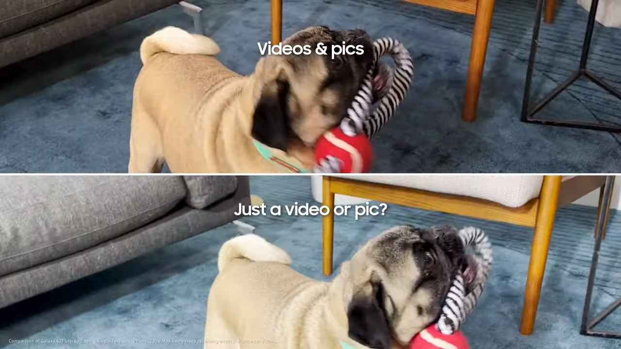 Camera Samsung với Apple