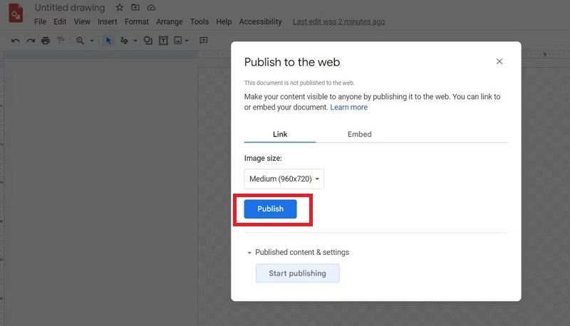 Nhấp vào Publish (Xuất bản)