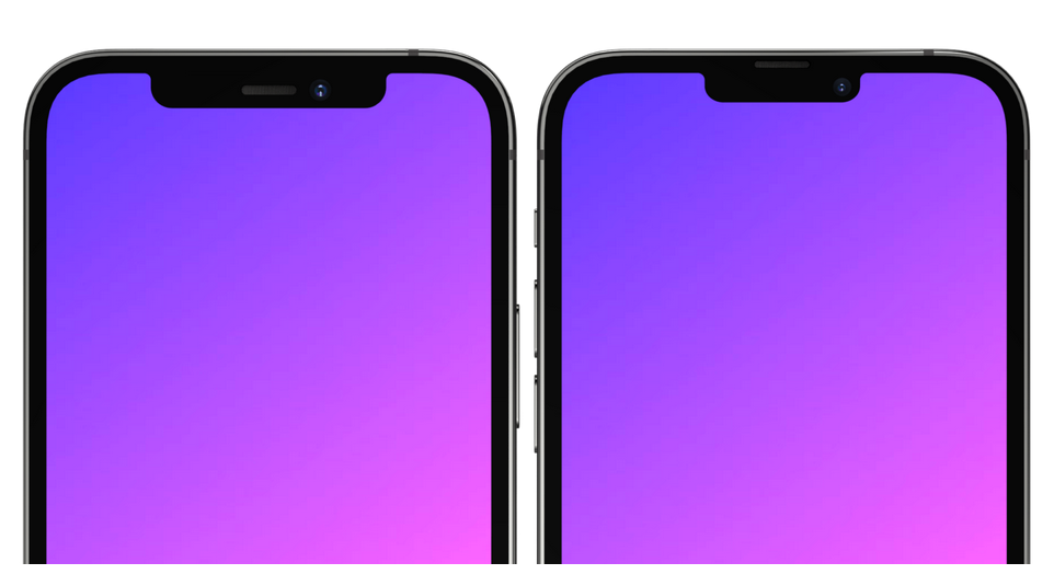 Notch trên iPhone 13 so với iPhone 12