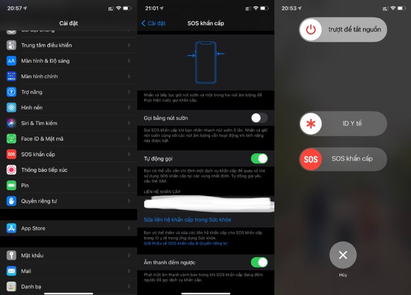 sos khẩn cấp iphone