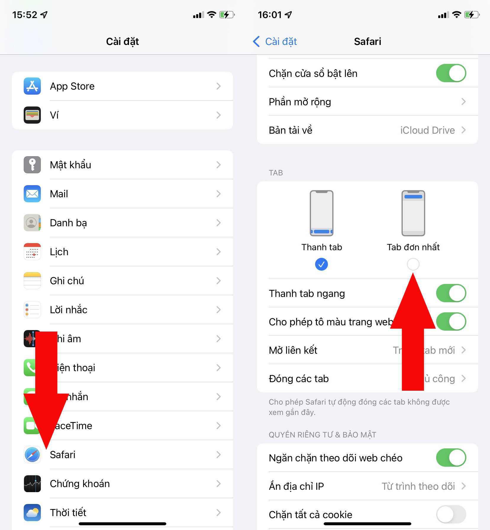 Thay đổi vị trí thanh địa chỉ trong Safari