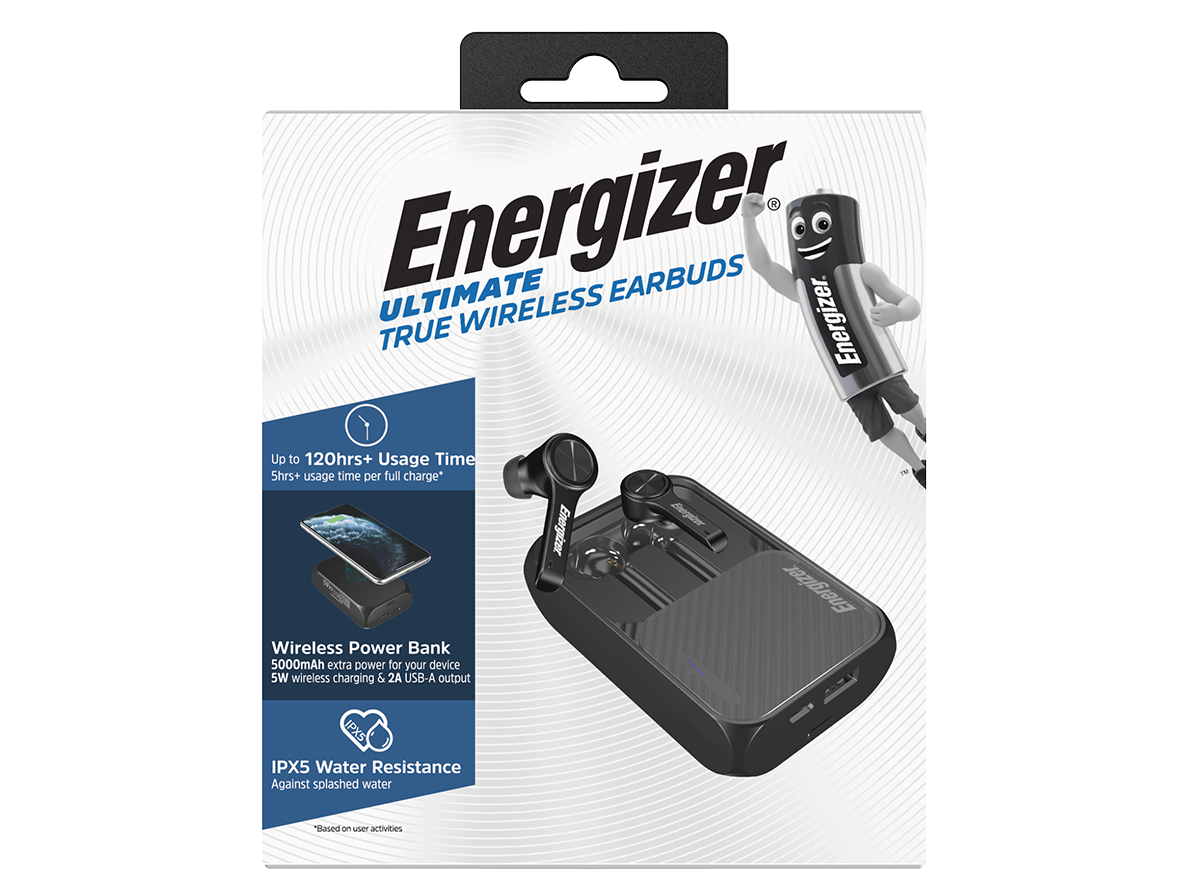 Tai nghe Energizer kết hợp với cục sạc dự phòng tiện dụng