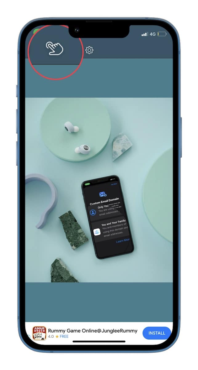 Nhấn vào công cụ Loại bỏ đối tượng trên iOS