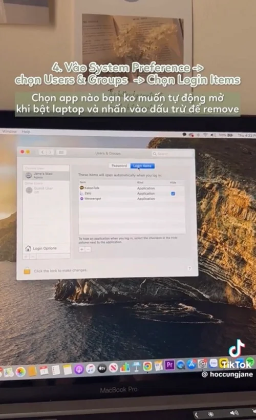 Tắt tự động mở ứng dụng trên MacBook