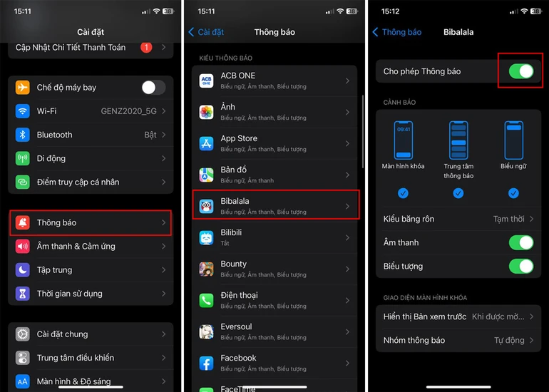 Tắt tự động sáng màn hình iPhone khi có thông báo đến
