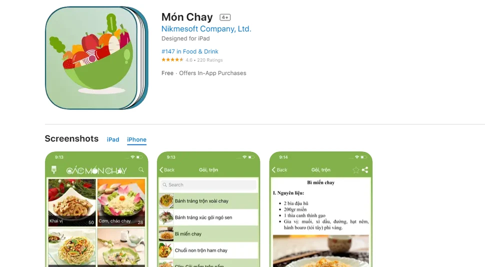nấu ăn dễ dàng với app iPhone