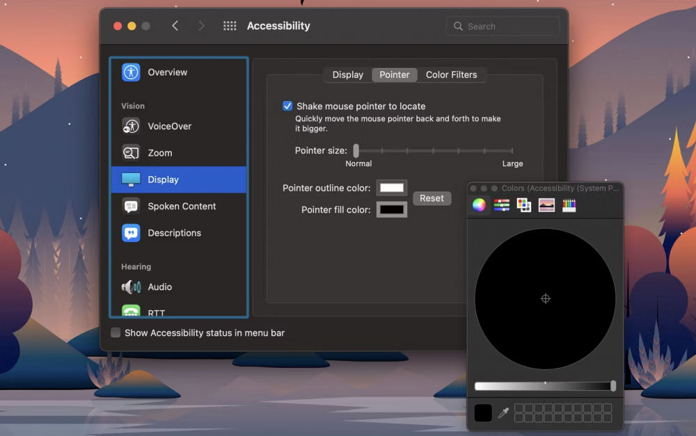 Thay đổi màu con trỏ Mac